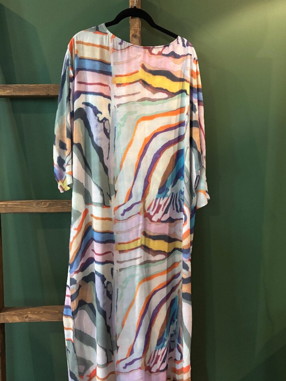 Style USA - Abstract Watercolor Stripe Maxi Dress — S